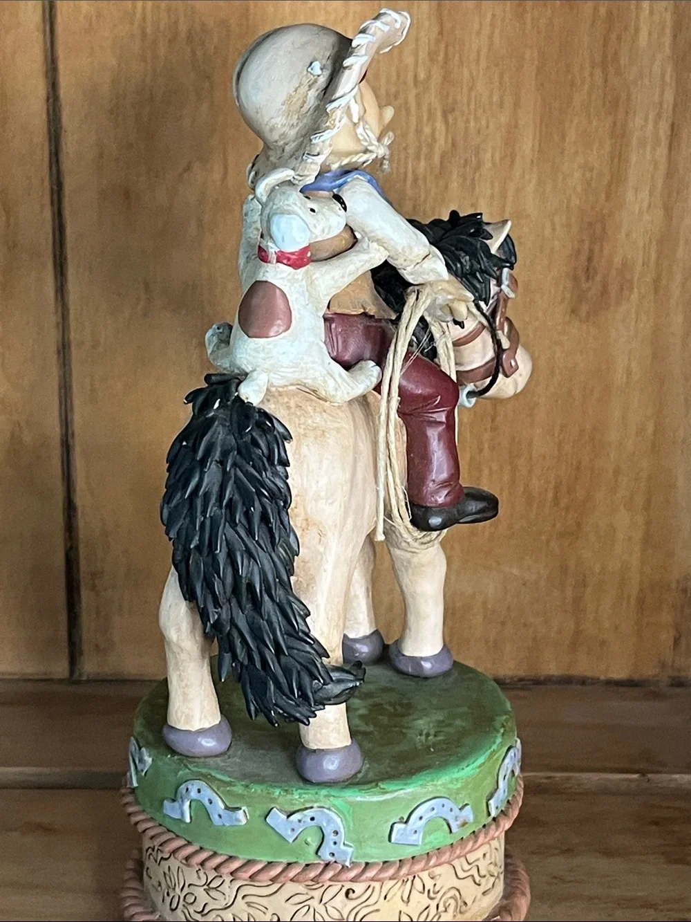 Vintage Reco Collection “Grazin in the Grass” Cowboy Riding Horse Music Figurine
